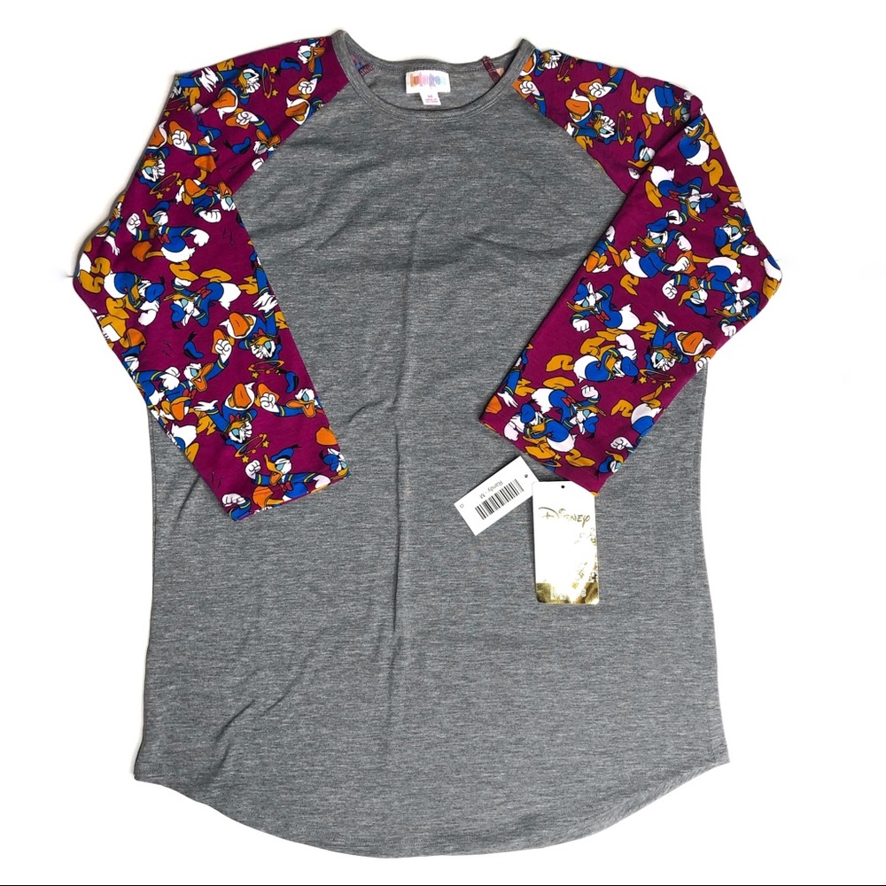 LuLaRoe Randy Tee Disney Donald Duck Burgundy